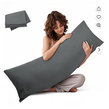 Large Body Pillow Insert with Pillowcase, Breathable Full Body Pillow for Side Sleeper