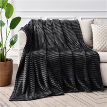 king size strip blanket,black