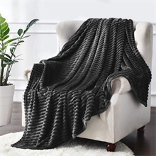 Throw size strip blanket,black