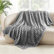 Throw size strip blanket,Gray
