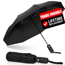 Strongest Windproof Travel Umbrella, Compact Premium Auto Folding Umbrella for Rain and Sun