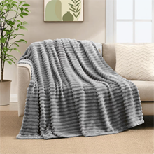 King size strip blanket,Gray
