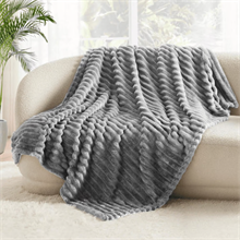 King size strip blanket,Gray