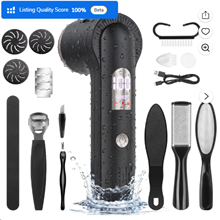 GPED 18 in 1 Electric Foot Callus Remover, Waterproof Callus Remover W/ Vacuum Suction