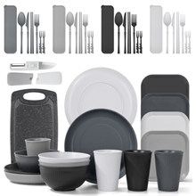 Wheat Straw Dinnerware Sets for 4, Nordic Minimal