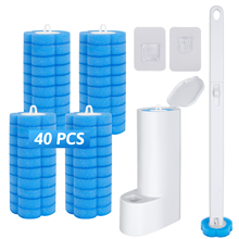 GPED Disposable Toilet Brush, Toilte Wand Kit, Toilet Brush and Holder with 40 Refills