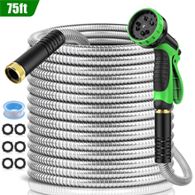 75ft Garden Hose, Metal Stainless Steel Water Hose