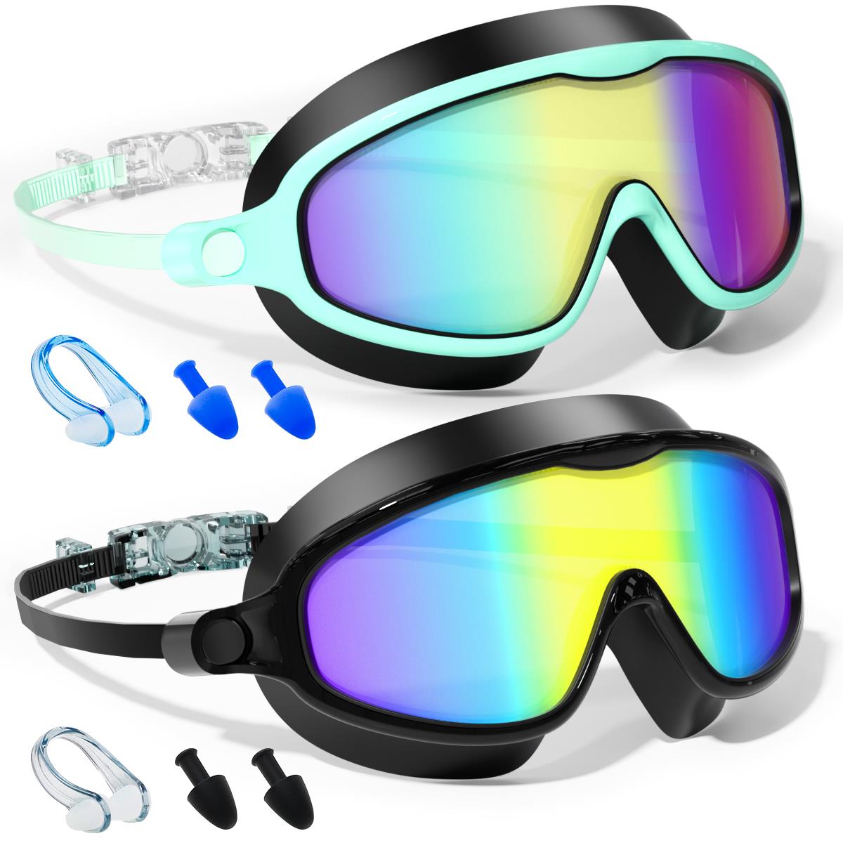 Dark Blue/Pink Adjustable Swimming Sport Goggles 2-Pack