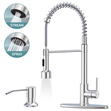 GPED Kitchen Faucet with Soap Dispenser, Kitchen Sink Faucets with Pull Down Sprayer