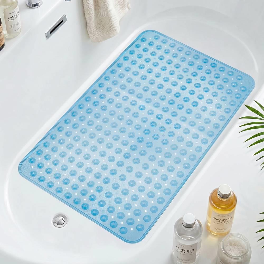 GPED Bathtub Mats for Shower Tub, Non Slip 34 x 21.7 Inch Bath Mat with Drain Holes and Suction Cup
