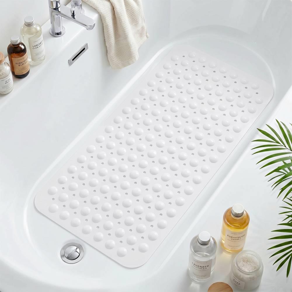 GPED Bathtub Mats for Shower Tub, Non Slip 27.6 x 15 Inch Bath Mat with Drain Hole