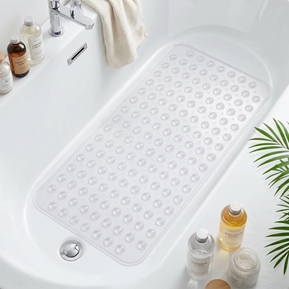 GPED Bathtub Mats for Shower Tub, Non Slip 27.6 x 15 Inch Bath Mat with Drain Holes