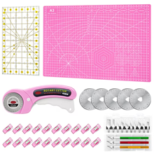 A3 Cutting Mat, Quilting Ruler, Sewing Clips, and Craft Knife - Ideal for Sewing, Pink