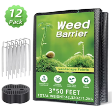 GPED 3ftx50ft Weed Barrier Landscape Fabric, Premium Weed Block Garden Cloth, Heavy Duty Gardening