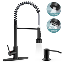 GPED Kitchen Faucet, Kitchen Sink Faucet with Soap Dispenser & Pull Down Sprayer